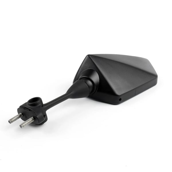 Bageste spejle, Plastskal, Aluminiumstamme, Kompatibel med Ninja 250R EX250 2008-2013, Monteringsbolt gevind 5mm, Klart glas spejl