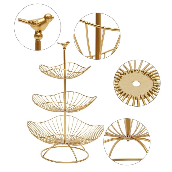 Frugtbod, 3-lags design, metal konstruktion,Guld