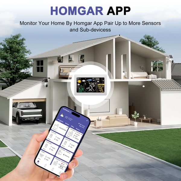Vejrstation, Smart App Kompatibilitet, Udendørs Sensor,A