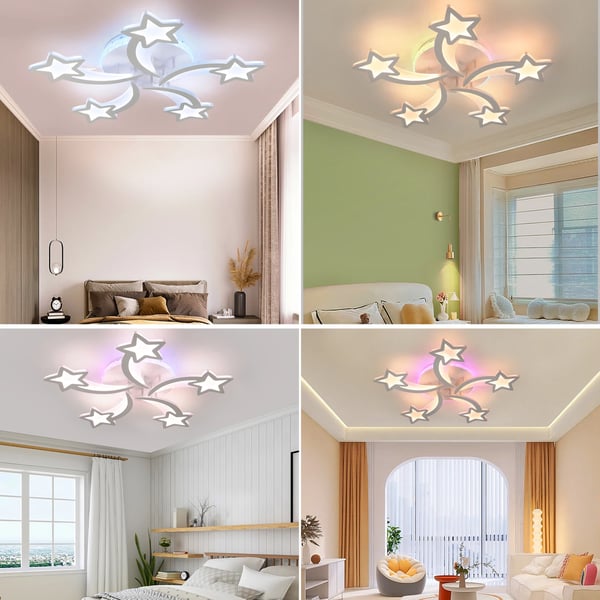 54W LED Loftlampe, RGB Farveskift, Justerbar Lysstyrke,54W, foranderlig