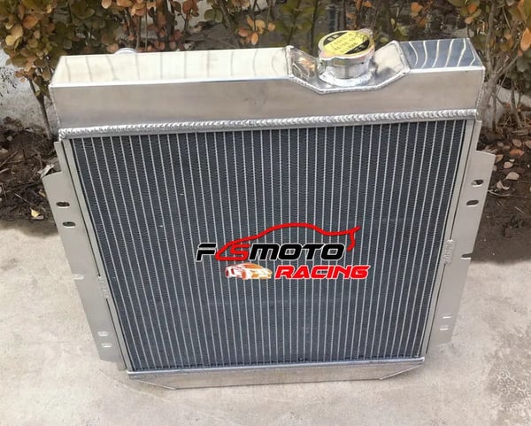 Aluminiumkøler, 418mm x 438mm x 56mm kerne, 547mm x 498mm x 116mm samlet, 3 rækker, kompatibel med FORD Mustang V8 1964-1966