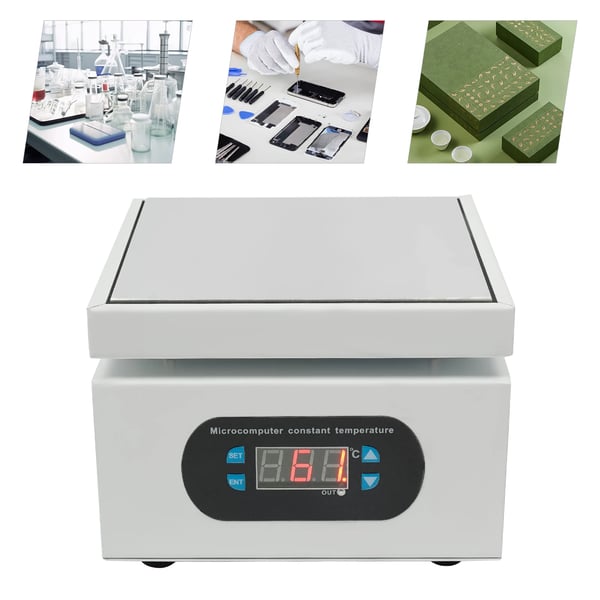 Kogeplade, 500W effekt, justerbar temperaturinterval op til 300°C, hurtig opvarmning, holdbart aluminiumlegeringsmateriale