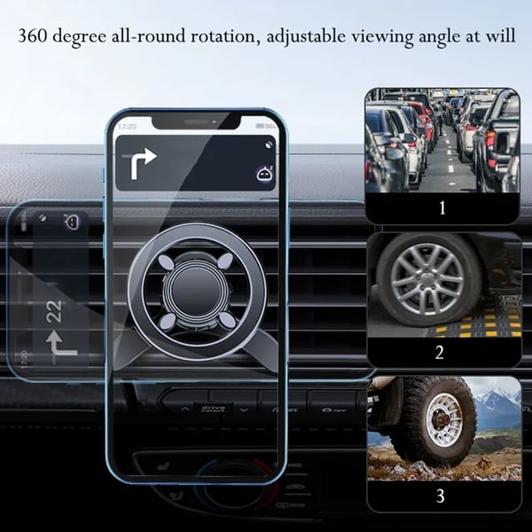 Telefonholder, 360° Rotation, Universel Pasform,sort