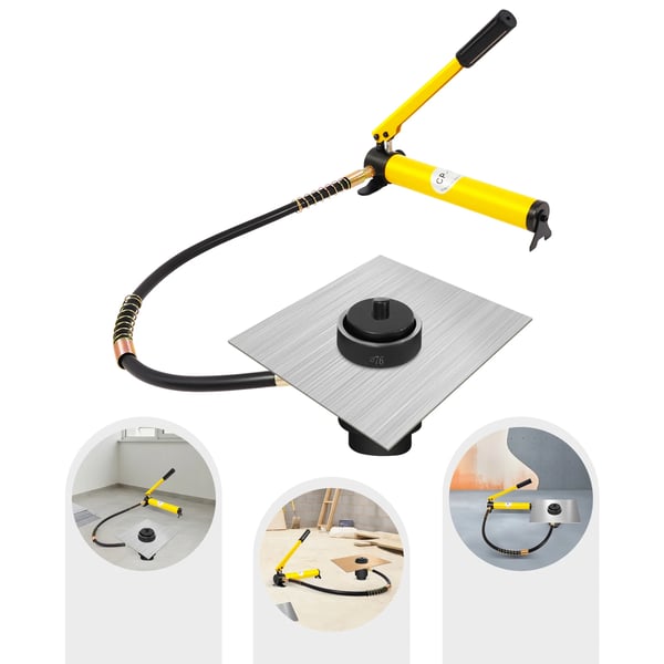 Hydraulisk Knockout Punch Kit, 15 Ton Kapacitet, 10 Skæreværktøjer,Gul