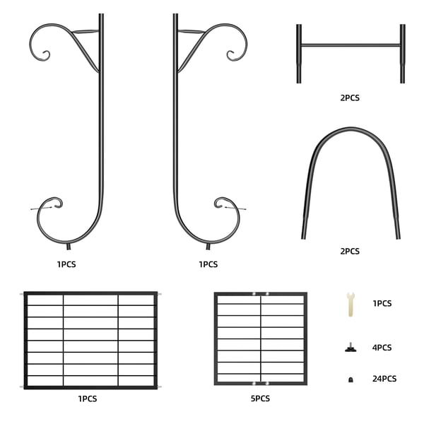 Plantebord, 6-lags design, holdbar metal konstruktion,78.6x24.5x74.3cm