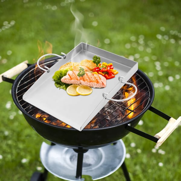 Grillplade, Rustfrit Stål, Varmebestandighed 170℃/338℉,Lys Grå