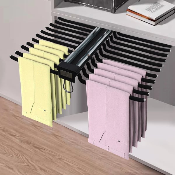 Bøjle til bukser, sammenklappeligt design, 15 kg kapacitet,sort