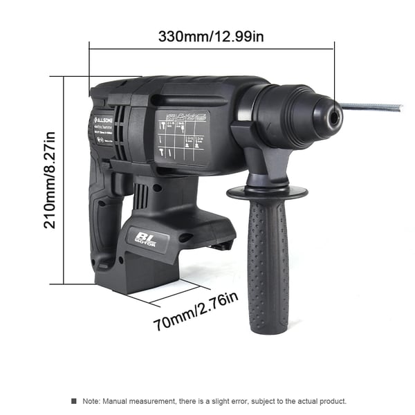 Elektrisk Slagnøgle, Børsteløs Motor, 1200 omdr./min Ubelastet Hastighed, 26 mm Maks. Boring Diameter, 800W - 999W Nominel Effekt, 2.65 kg Vægt