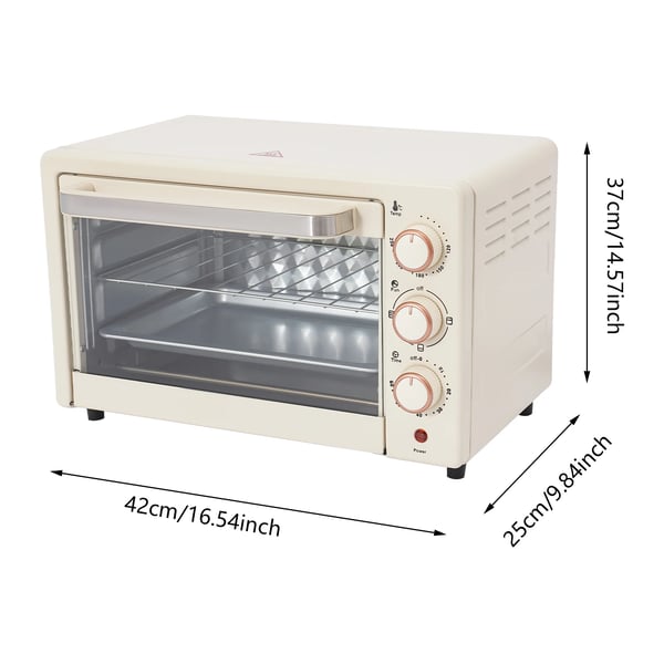Miniovn, 1000W, 22L kapacitet, 220V, temperaturinterval 120-250°C, dimensioner 42*25*37 cm