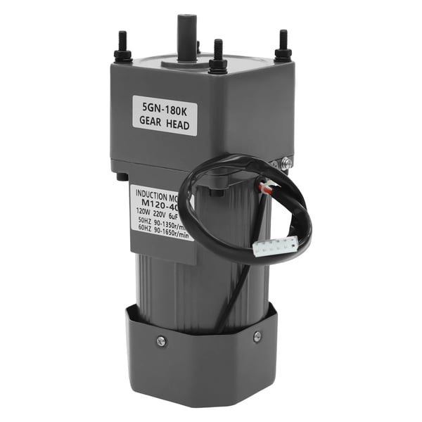 Induktionsmotor, 120W effekt, 180K reduktionsförhållande, 220V spänning, 0-90r/min hastighetsregulator, 3.8nm vridmoment