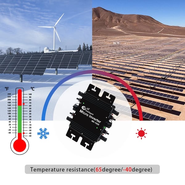 Sol inverter, MPPT-teknologi, overvågning i realtid,1600W inverter, 230V, DC 20-50V