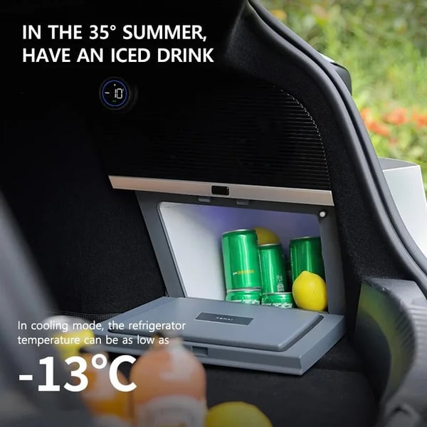 Bærbar køleskab, kompatibel med Tesla Model 3 Highland, 10L kapacitet, dual-mode temperaturkontrol,TM-310