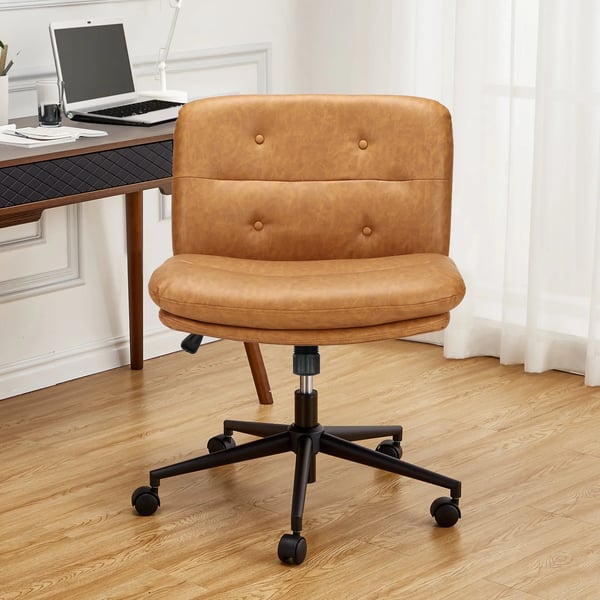 Kontorsstol, Ergonomisk Design, Tysta Hjul,Brun