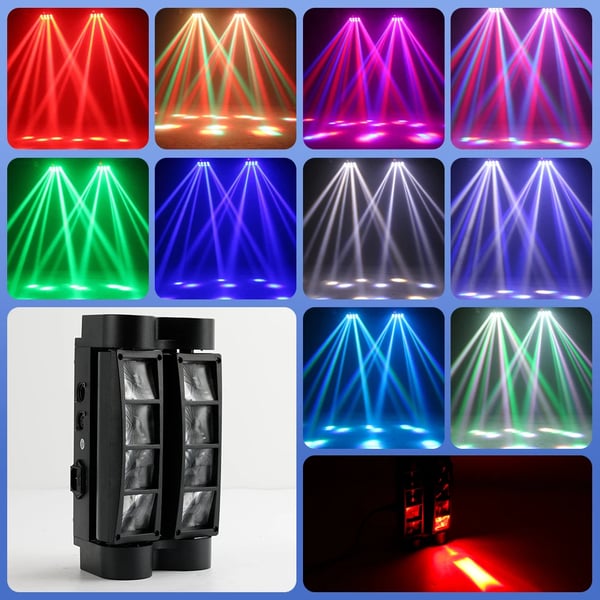 Bevægelseshovedlys, 80W Effekt, 28 cm Dimensioner, 540° Pan, 120° Tilt, 2000-82000 Lumen Flux