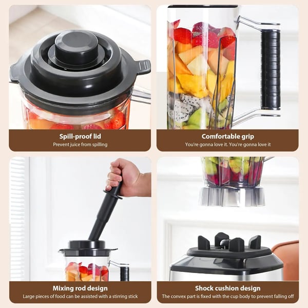 Blender, 3-i-1 Funktionalitet, Kraftfuld 9500W Motor,3-i-1 3L/1.5L/0.5L, 3 i 1