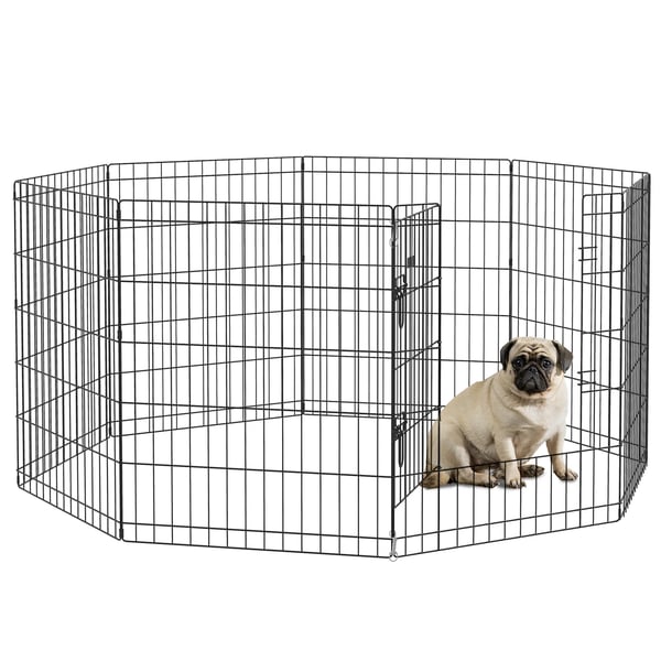 Hundegård, Metal Konstruktion, Alsidigt Design,76x61 cm, sort