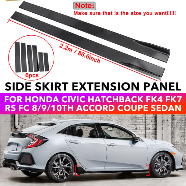 Side Skirts Forlængelser, Universel Pasform, Holdbart Polypropylen Materiale,2.2m