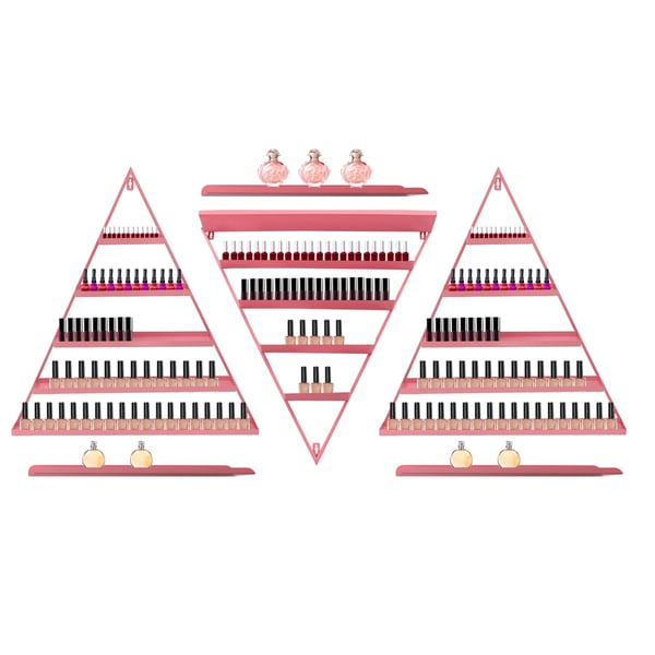 Neglelak Organizer, 5-Lags Design, Vægmonteret,Lyserød