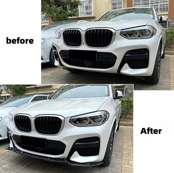 Front Bumper Lip Spoiler, Fremstillet af ABS Plast, Passer til SUV-modeller, Glanssort Finish, Designet til M-Sport, Vejrbestandig
