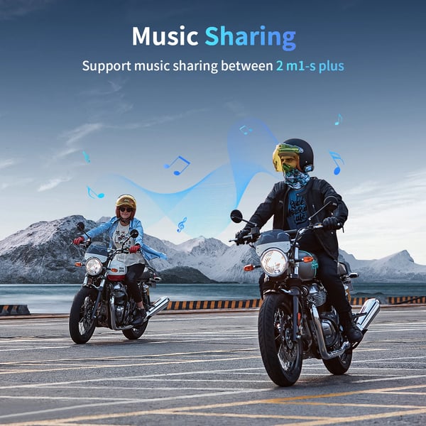Hjelm Bluetooth Headset, Forbind 8 Ryttere, 1000M Intercom Rækkevidde, Bluetooth 5.0 Teknologi