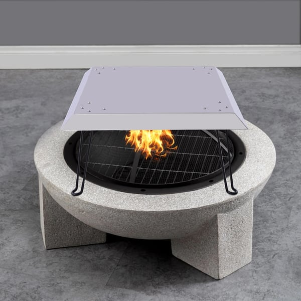 Eldstad Brännare Täck, Rostfritt Stål, Fällbar Design,Silver