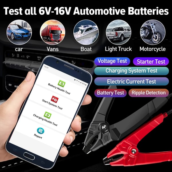 Akku Testeri, Bluetooth-yhteys, Useita Testitoimintoja,BST360