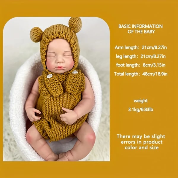 Baby Doll, Realistisk Berøring, Sikker Silikone Materiale,elfenben hvid
