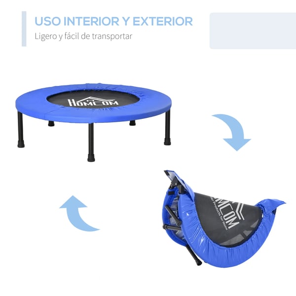 Fitness Trampolin, Beskyttende Kant, 100 kg Vægtkapacitet,Blå