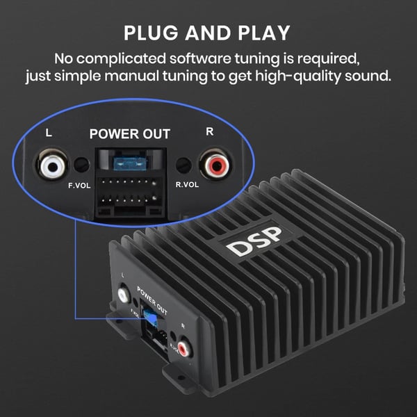 Bil Audio DSP, 4*47W Effektforstærker, 16 PIN Interface, CE & KC Certificeret