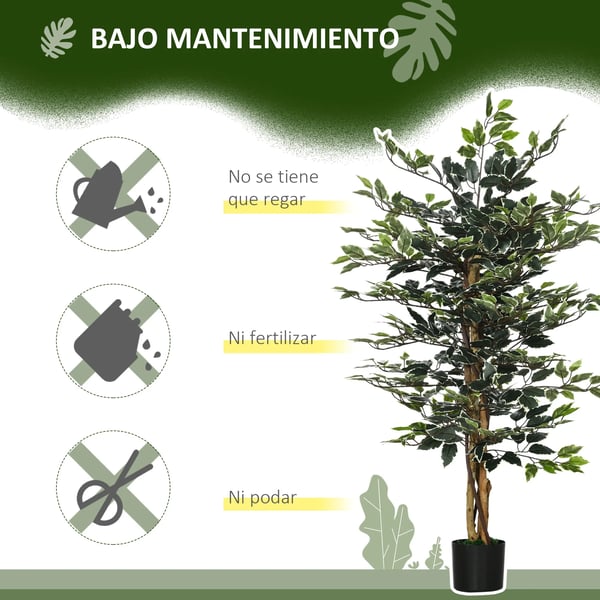Kunstig Ficus, 130 cm Højde, PE Materiale, Bonsai Stil,Grøn