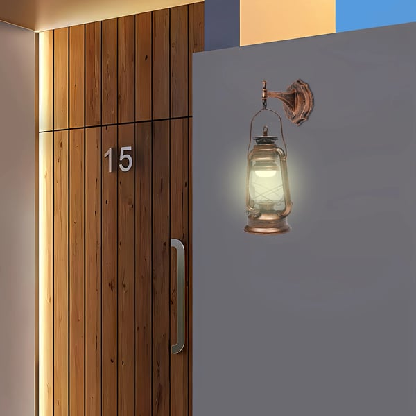 Væglampe, europæisk rustik stil, cyan bronze farve, LED lyskilde inkluderet,Champagne