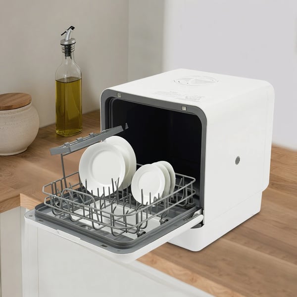 Opvaskemaskine, 4 vaskeprogrammer, 6L vandtank, 1100W effekt, egnet til 4-6 personer, 41*46*46 cm dimensioner