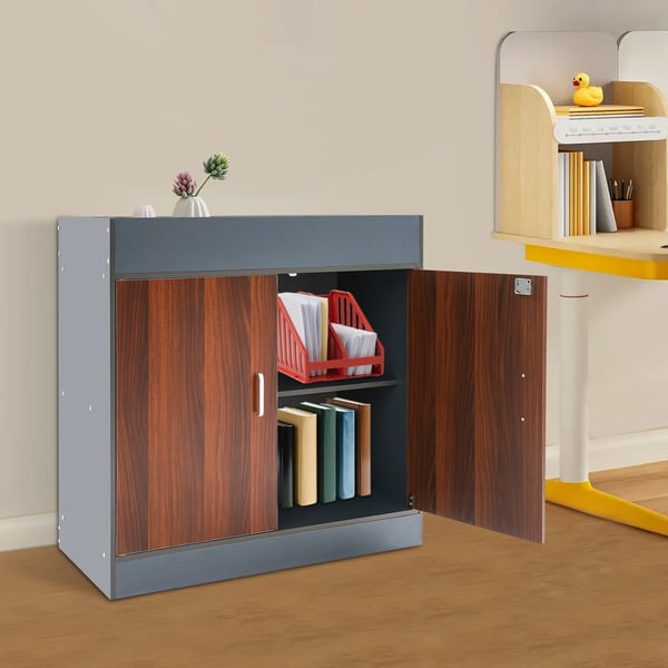 Opbevaringsskab, Låselig Dør, Moderne Design,Egefarve