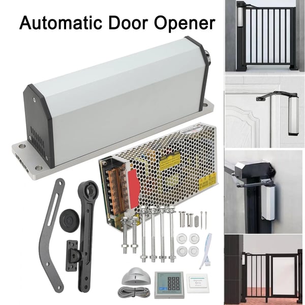 Automatisk Døråbner, Aluminiumlegering & Rustfrit Stål, Åbningsvinkel 90°, Strømforsyning DC24V, Nominel Effekt 25W, Justerbar Hastighed 1-9 Gear