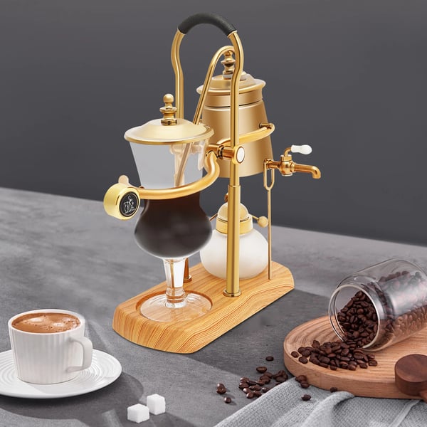 Kaffebryggare, Siphonbryggning, Elegant Design,Guld