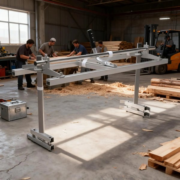 Bærbar kædesavsmølle, aluminiumskonstruktion, maksimal åbning bredde 31,5 tommer, anvendelig kædesav bar længde 14-36 tommer