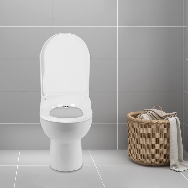 Bidet toilet sæde, D-formet, dual dyse, selv-rensende, HVID