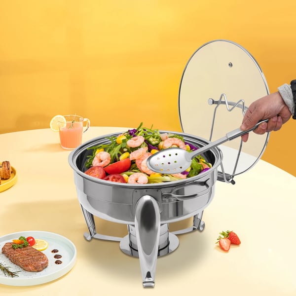Chafing Dish, Buffetvarmer, Rustfrit Stål Konstruktion,Lys Grå