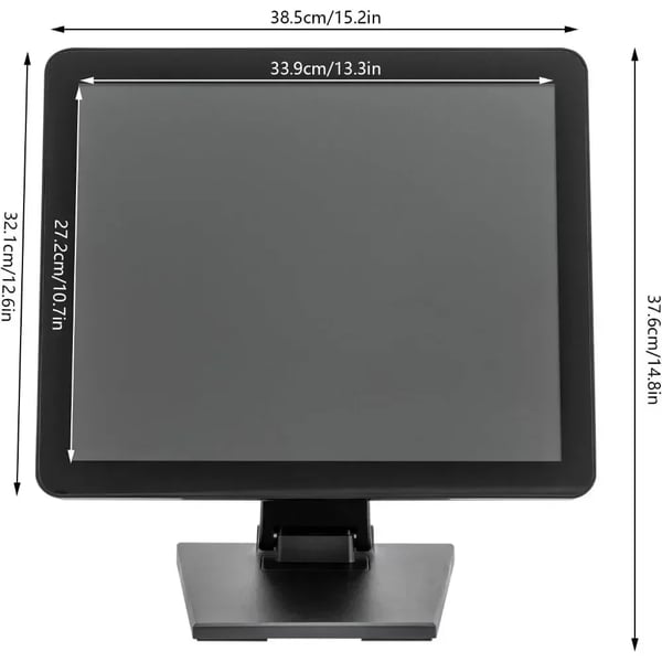 Berøringsskærm, 17 Tommer LCD, HDMI VGA Grænseflader,sort
