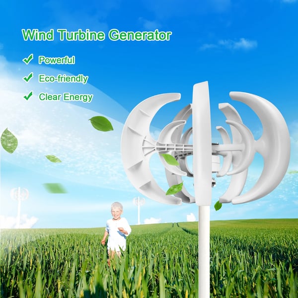 Vindgenerator, Effektiv energikonvertering, Enkel installation,som visas