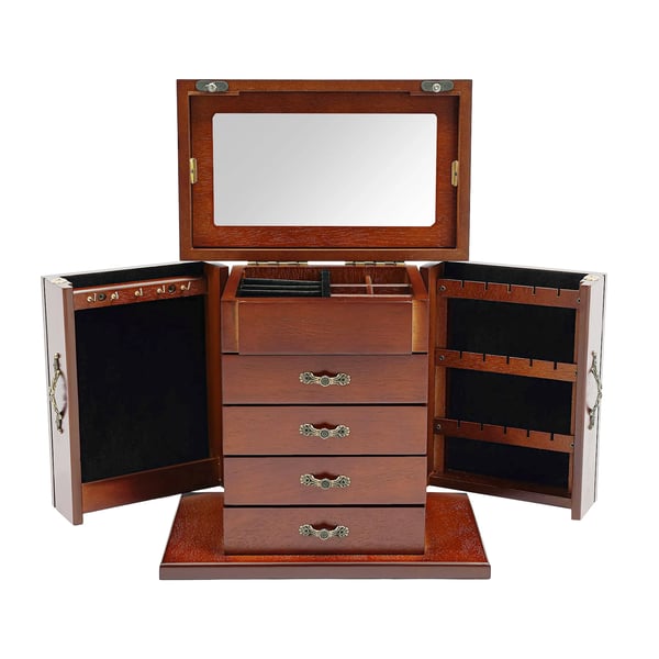 Smykkeskrin, Vintage Design, Flere Opbevaringsrum,brun