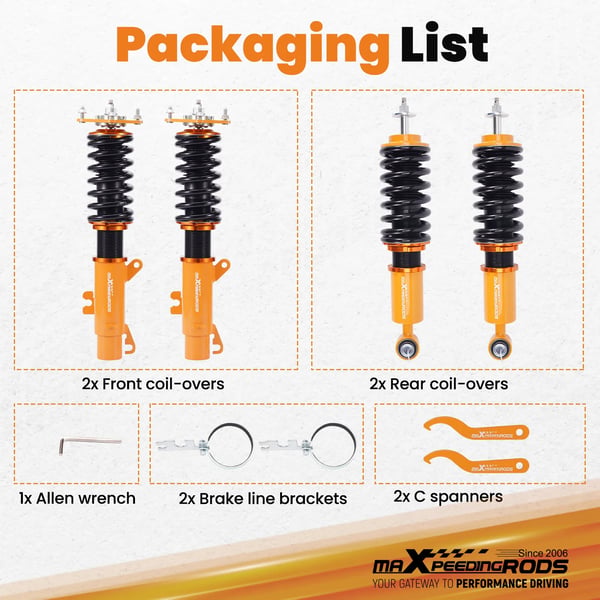 Coilover Kit, Oljetryks type, 63,6 cm længde, 50,9 cm bredde, 20,2 cm højde, 25000 g vægt