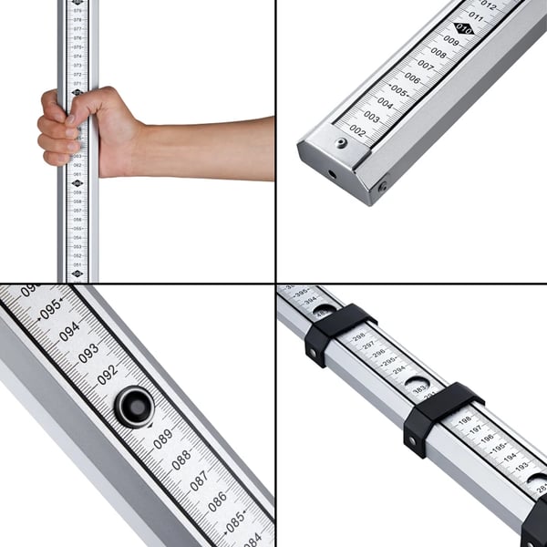 Niveau Lineal, Aluminiumlegering, Justerbart Teleskopisk Design,3M