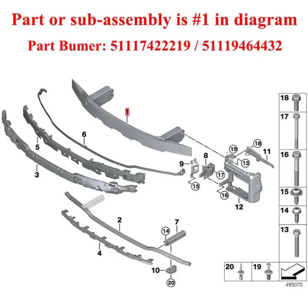 Front Bumper Forstærkningsstang, Aluminiumlegering, Direkte Erstatning, Designet til 2020-2021 Luxury Sedan Serie, Inkluderer 1 Crash Bar
