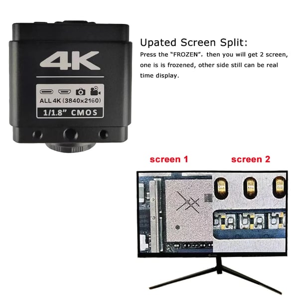 Digital Mikroskop, 4K Ultra HD, Elektronisk Zoomfunktion,IMX678 Sensor Sæt
