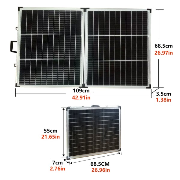 Solpanel, Fällbar Design, Hög Effektivitet,140W