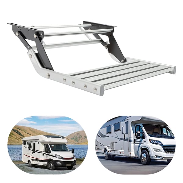 RV Trin, 150 kg Kapacitet, Holdbar Aluminium Konstruktions,Sølv