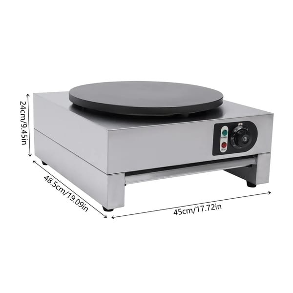 Crepe Maker, Non-Stick Plade, Hurtig Opvarmning,sølv