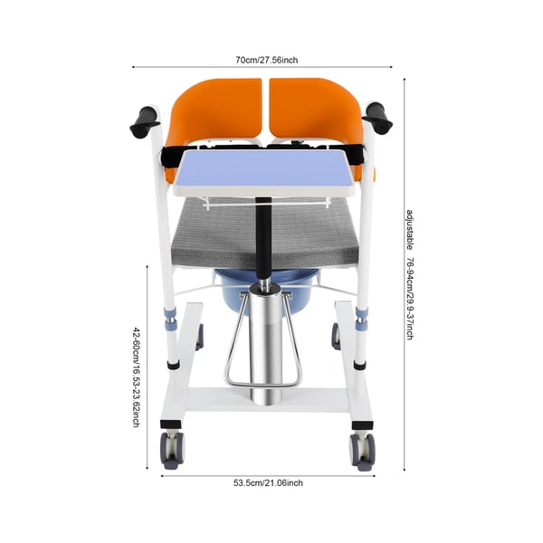 Hydraulisk Patientløfter, Ergonomisk Design, Nem Højdejustering,Appelsin