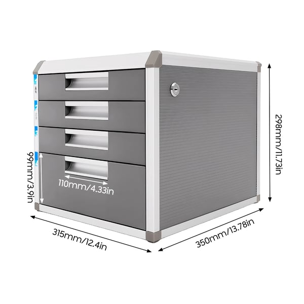 Skuffeorganisator, Låsemekanisme, Pladsbesparende Design,Sølv